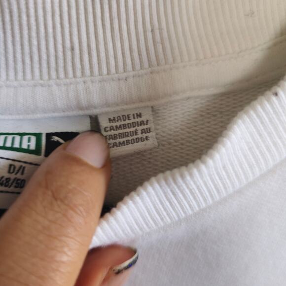 Men's Puma German Logo Tower White Crew T-Shirt Size Medium - Picture 6 of 12